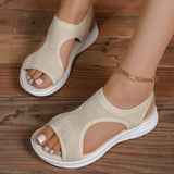 Peep Toe Solid Color Sandals - Trendsi - Flyclothing LLC
