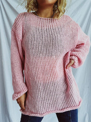 Boat Neck Dropped Shoulder Sweater - Trendsi