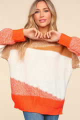 Haptics Color Block Long Sleeve Sweater - Trendsi