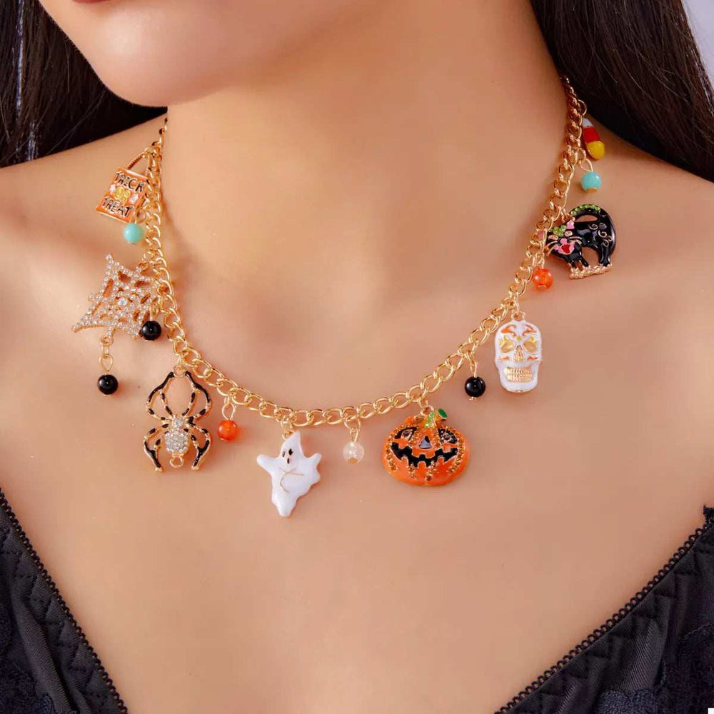 Halloween Charm Necklace with Festive Pendant Collection - Trendsi - Flyclothing LLC