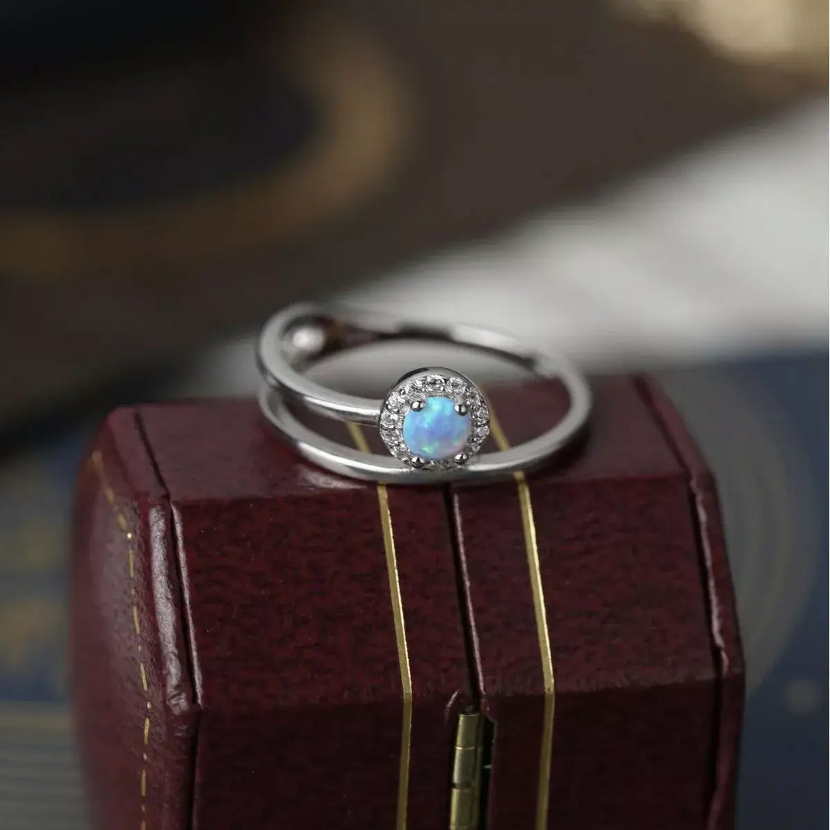 925 Sterling Silver Opal Ring - Trendsi - Flyclothing LLC