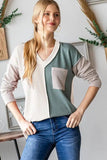 Heimish Color Block Exposed Seam Ribbed T-Shirt - Trendsi