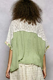POL Floral Patchwork Lace Accent Blouse - Trendsi - Flyclothing LLC