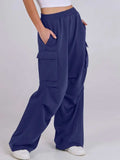 Elastic Waist Wide Leg Pants with Pockets - Trendsi - Flyclothing LLC