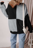 Color Block Half Button Long Sleeve Sweatshirt - Trendsi - Flyclothing LLC