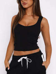 Lovelet Scoop Neck Wide Strap Tank - Trendsi