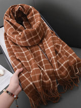 Classic Plaid Fringe Scarf - Trendsi - Flyclothing LLC