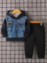 Children's Button Up Hooded Jacket & Pants Set - Trendsi - Flyclothing LLC