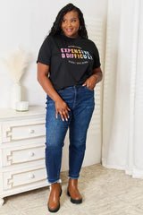 Simply Love Slogan Graphic Cuffed Sleeve T-Shirt - Trendsi - Flyclothing LLC