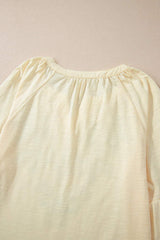 Embroidered Notched Long Sleeve Blouse - Trendsi - Flyclothing LLC