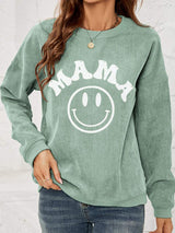 Round Neck Long Sleeve MAMA Graphic Sweatshirt - Trendsi - Flyclothing LLC