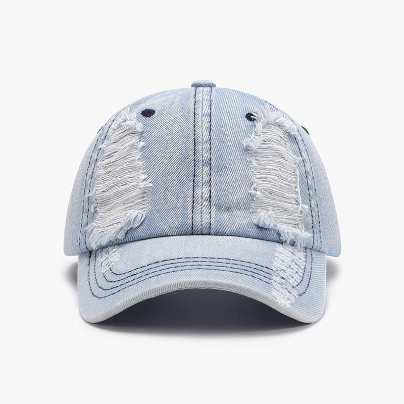 Distressed Cotton Baseball Cap - Trendsi - Flyclothing LLC