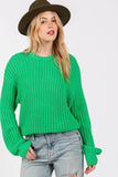 SAGE + FIG Round Neck Drop Shoulder Sweater - Trendsi