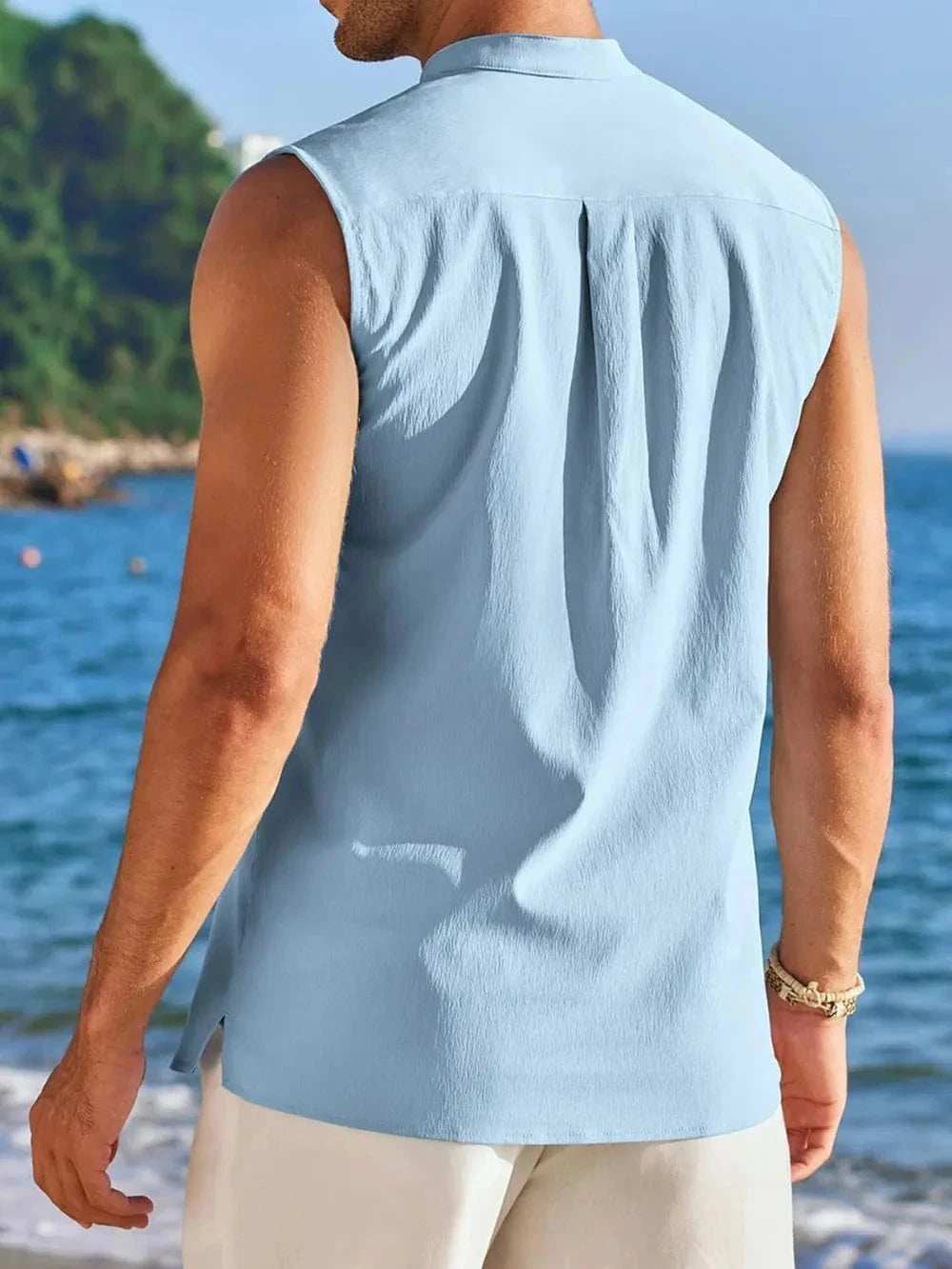 Men's Full Size Button Detail Tank Plus Size - Trendsi - Flyclothing LLC