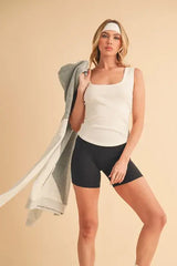 Aemi+Co Square Neck Wide Strap Tank - Trendsi - Flyclothing LLC