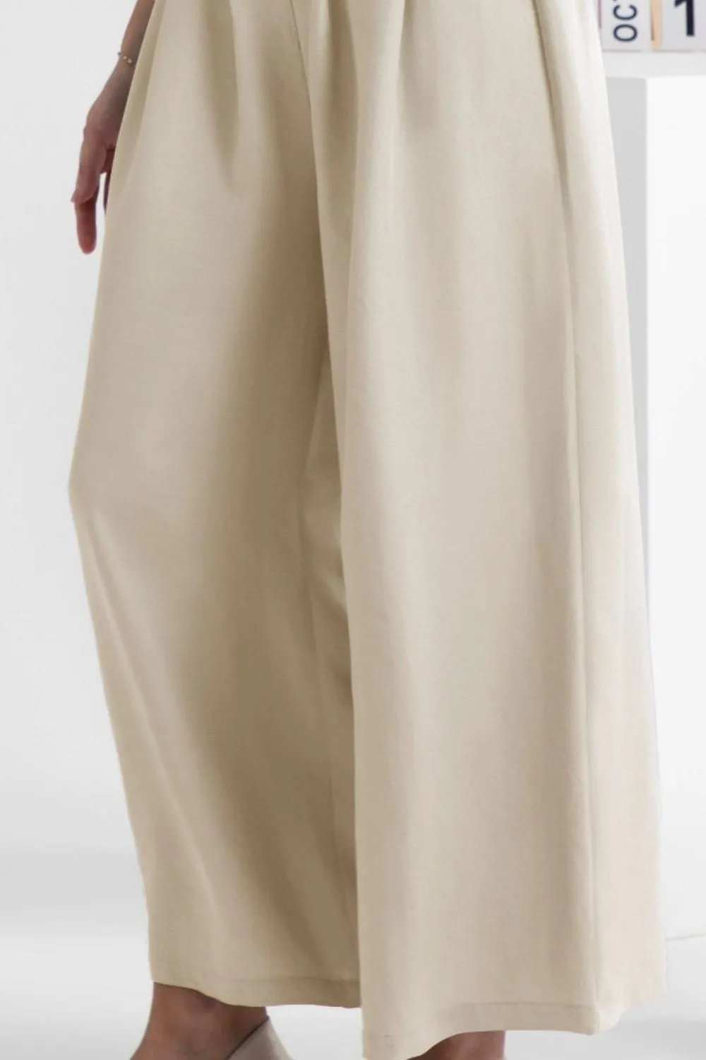 Wide Leg Elastic Waist Pants - Trendsi - Flyclothing LLC