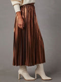 Pleated Midi Skirt - Trendsi