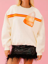 Halloween Sequin Round Neck Sweatshirt - Trendsi - Flyclothing LLC