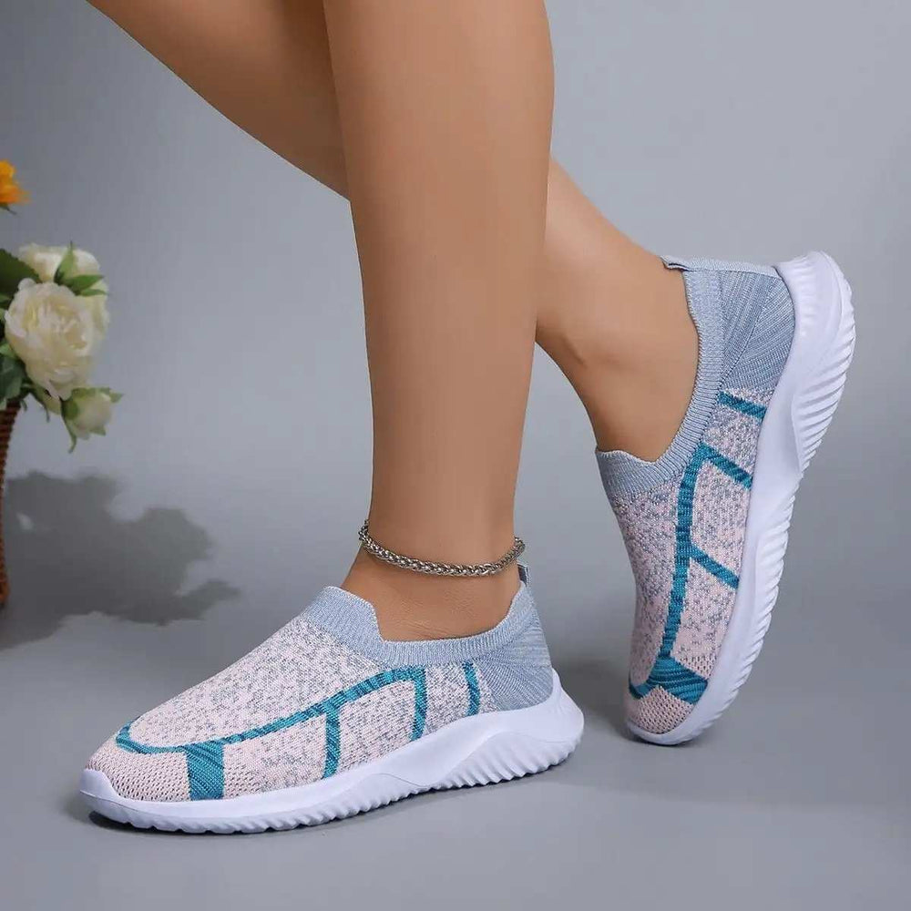 Breathable Mesh Round Toe Sneakers - Trendsi - Flyclothing LLC