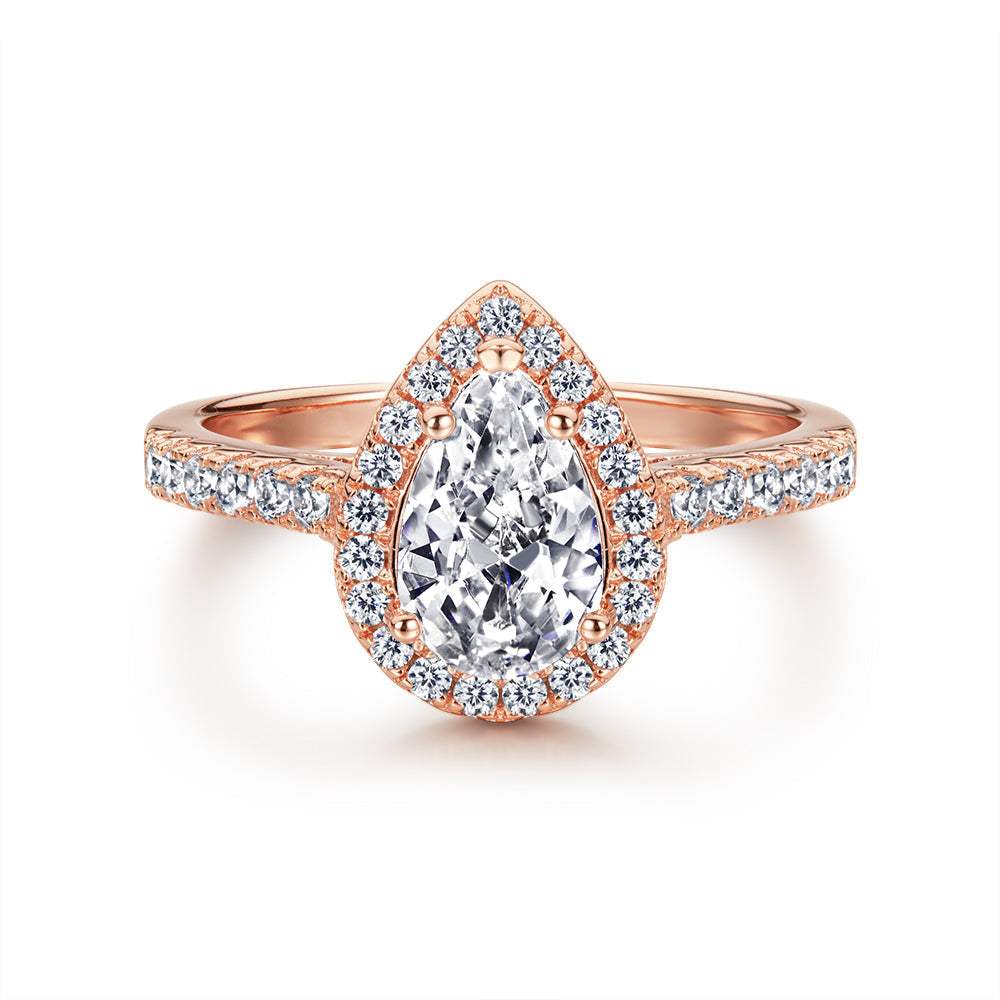 The Elizabeth - 18kt Rose Gold Wedding Ring Set - VG Rings - Flyclothing LLC