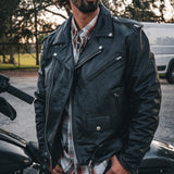 Brando - Men's Motorcycle Leather Jacket - Unik Just for Bikers - Flyclothing LLC