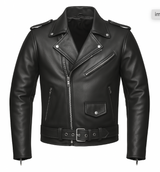 Brando - Men's Motorcycle Leather Jacket - Unik Just for Bikers - Flyclothing LLC