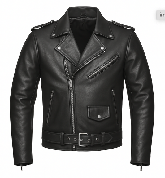 Brando - Mens Motorcycle Biker Leather Jacket