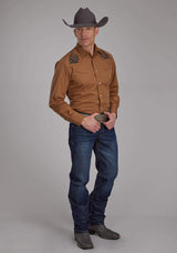 Roper Mens Solid Rust Long Sleeve Snap Western Shirt - Roper - Flyclothing LLC