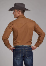 Roper Mens Solid Rust Long Sleeve Snap Western Shirt - Roper - Flyclothing LLC