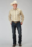 Roper Mens Long Sleeve Snap Floral Stripe Western Shirt - Roper