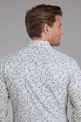 Roper Mens White And Black Paisley Print Long Sleeve Snap Western Shirt