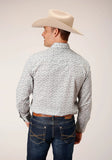 Roper Mens Long Sleeve Snap Multi Blue Mini Floral Print Western Shirt - Roper