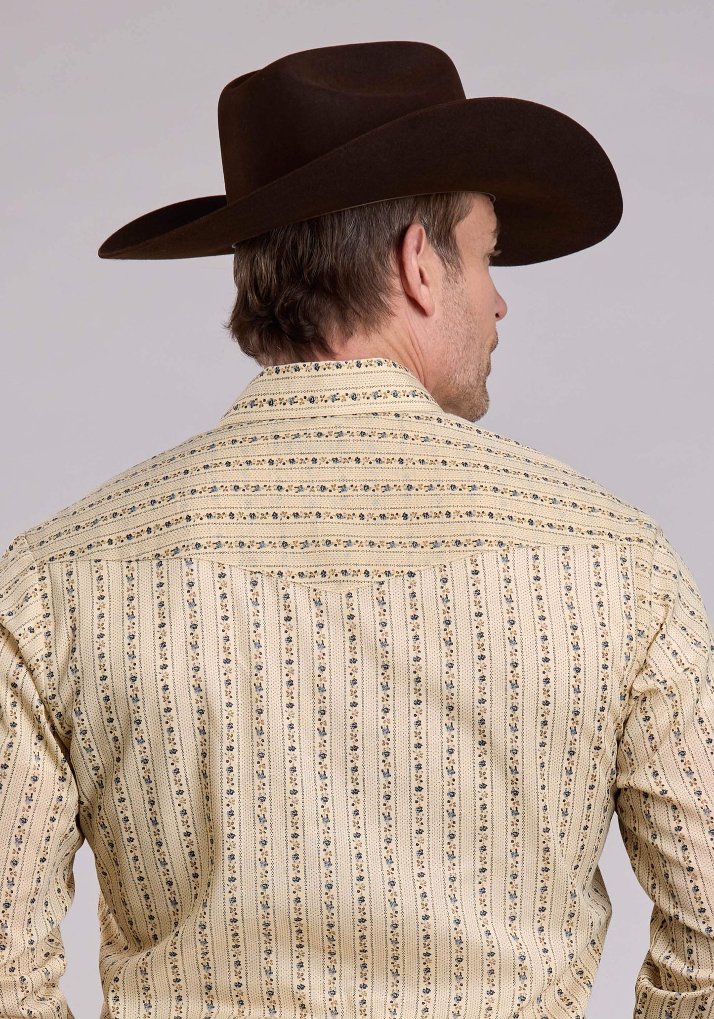 Roper Mens Long Sleeve Snap Wallpaper Floral Print Western Shirt - Roper - Flyclothing LLC