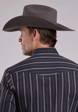 Roper Mens Long Sleeve Snap Black Grey Stripe Western Shirt - Roper - Flyclothing LLC