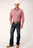 Roper Mens Long Sleeve Snap Red And Multi Colored Small Scale Western Shirt - Roper - Flyclothing LLC
