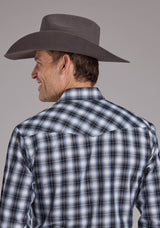 Roper Mens Black Plaid Long Sleeve Snap Western Shirt