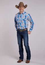 Mens Roper Madras Plaid Long Sleeve Snap Shirt - Roper - Flyclothing LLC