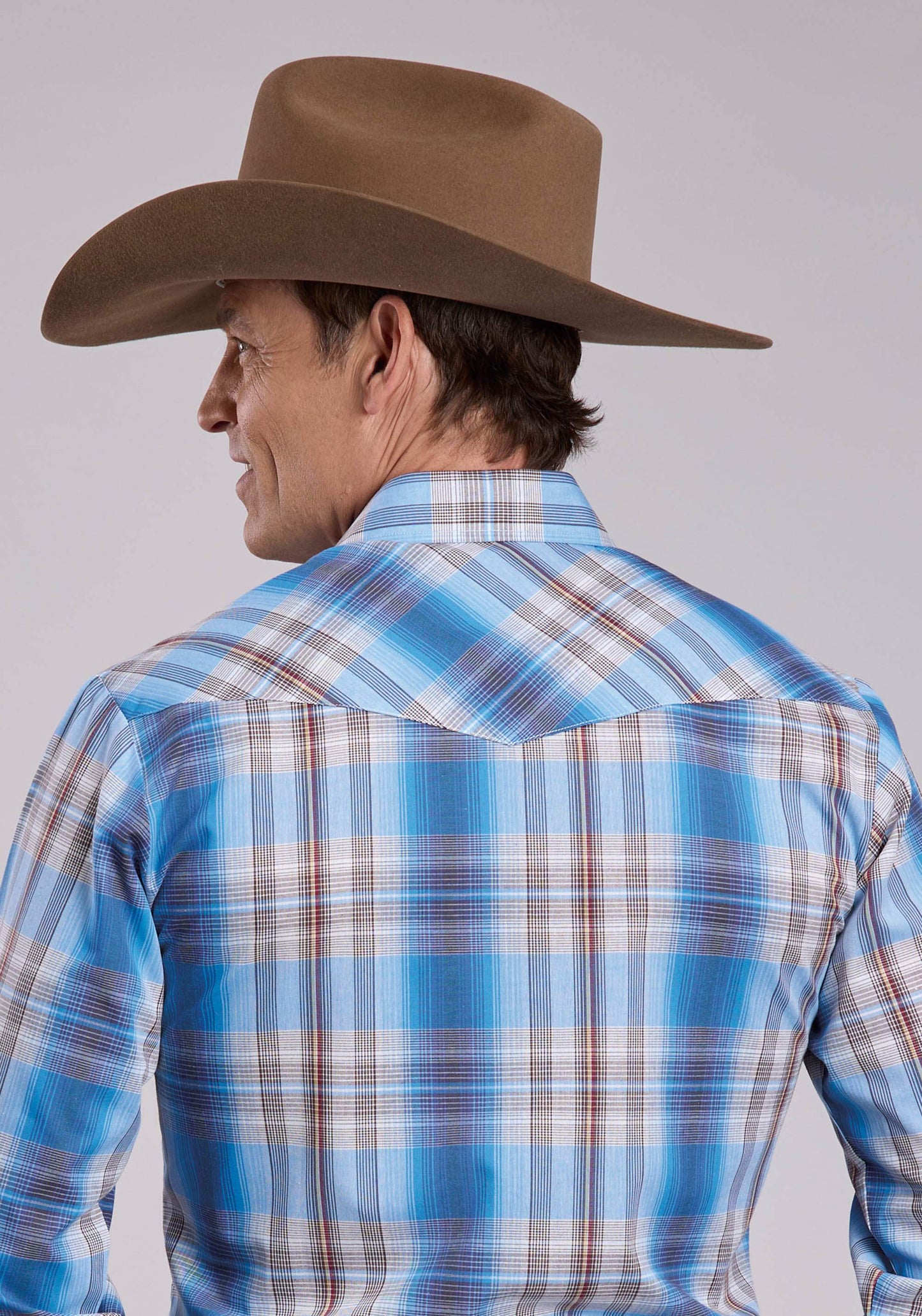 Mens Roper Madras Plaid Long Sleeve Snap Shirt - Roper - Flyclothing LLC