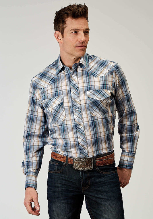 Roper Mens Long Sleeve Snap Madras Plaid Western Shirt - Roper - Flyclothing LLC