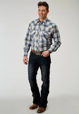 Roper Mens Long Sleeve Snap Madras Plaid Western Shirt - Roper