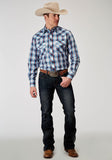 Roper Mens Long Sleeve Snap Americana Plaid Western Shirt - Roper