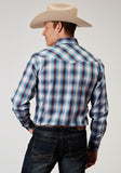 Roper Mens Long Sleeve Snap Americana Plaid Western Shirt - Roper