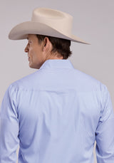 Mens Roper Blue Stripe Long Sleeve Snap Shirt
