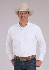 Roper Mens White Aztec Tone On Tone Long Sleeve Snap Western Shirt - Roper - Flyclothing LLC