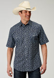 Roper Mens Short Sleeve Snap Ditsy Floral Print Western Shirt - Roper