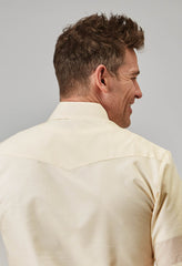 Roper Mens Short Sleeve Snap Cream Tonal Stripe Western Shirt Tall Fit - Roper