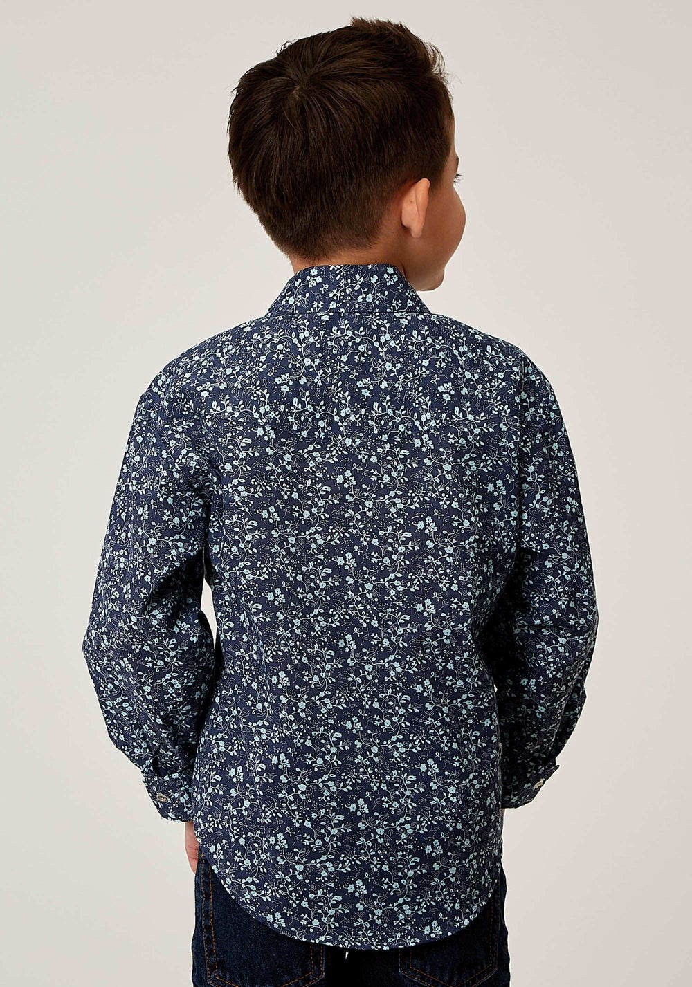 Roper Boys Long Sleeve Snap Ditsy Floral Print Western Shirt - Roper - Flyclothing LLC