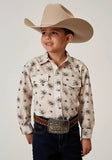 Roper Boys Long Sleeve Snap Vintage Floral Western Shirt - Roper
