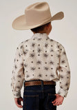 Roper Boys Long Sleeve Snap Vintage Floral Western Shirt - Roper