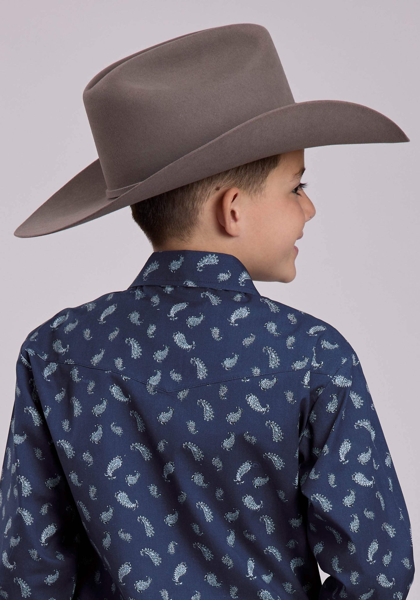 Roper Boys Long Sleeve Snap Blue Paisley Western Shirt - Roper - Flyclothing LLC